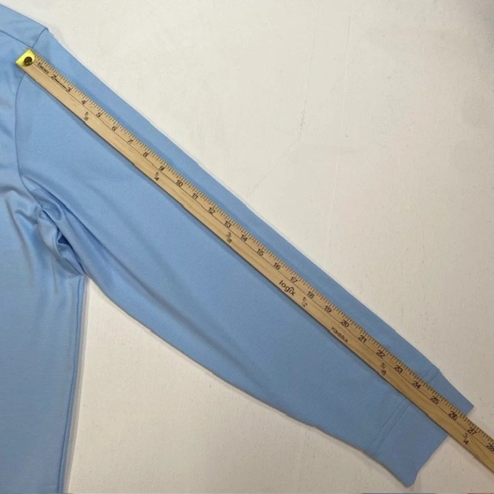 Tourney Men XL Light Blue Micro Stripe Quarter Zip Performance Golf Pullover NEW